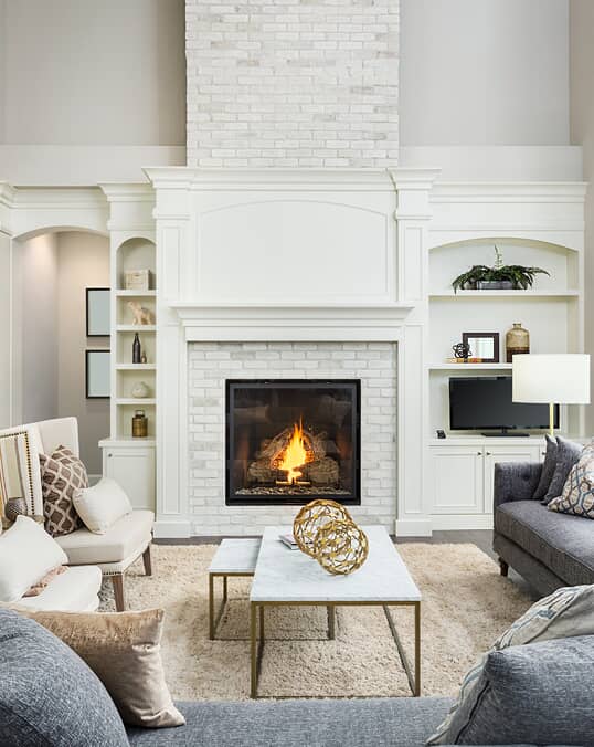 Living room fireplace