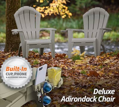 Adams manufacturing deluxe realcomfort deals adirondack chair with cup holder