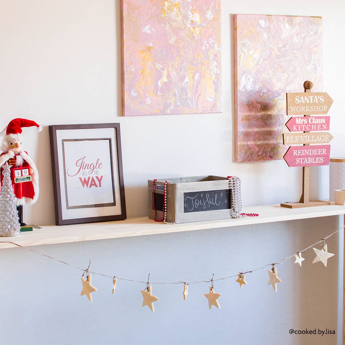 salt dough christmas garland hung up