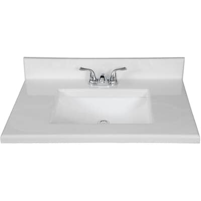 Matrix Designs 31 X19 White Two Tone Cultured Marble Vanity Top Home Hardware
