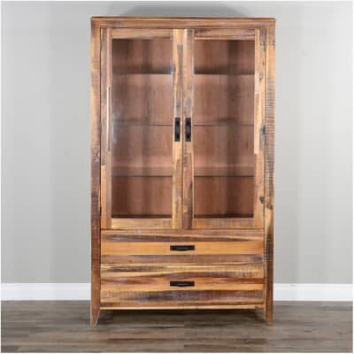 Sunny Designs 2 Door Havana Rustic Acacia Curio Cabinet Home Hardware