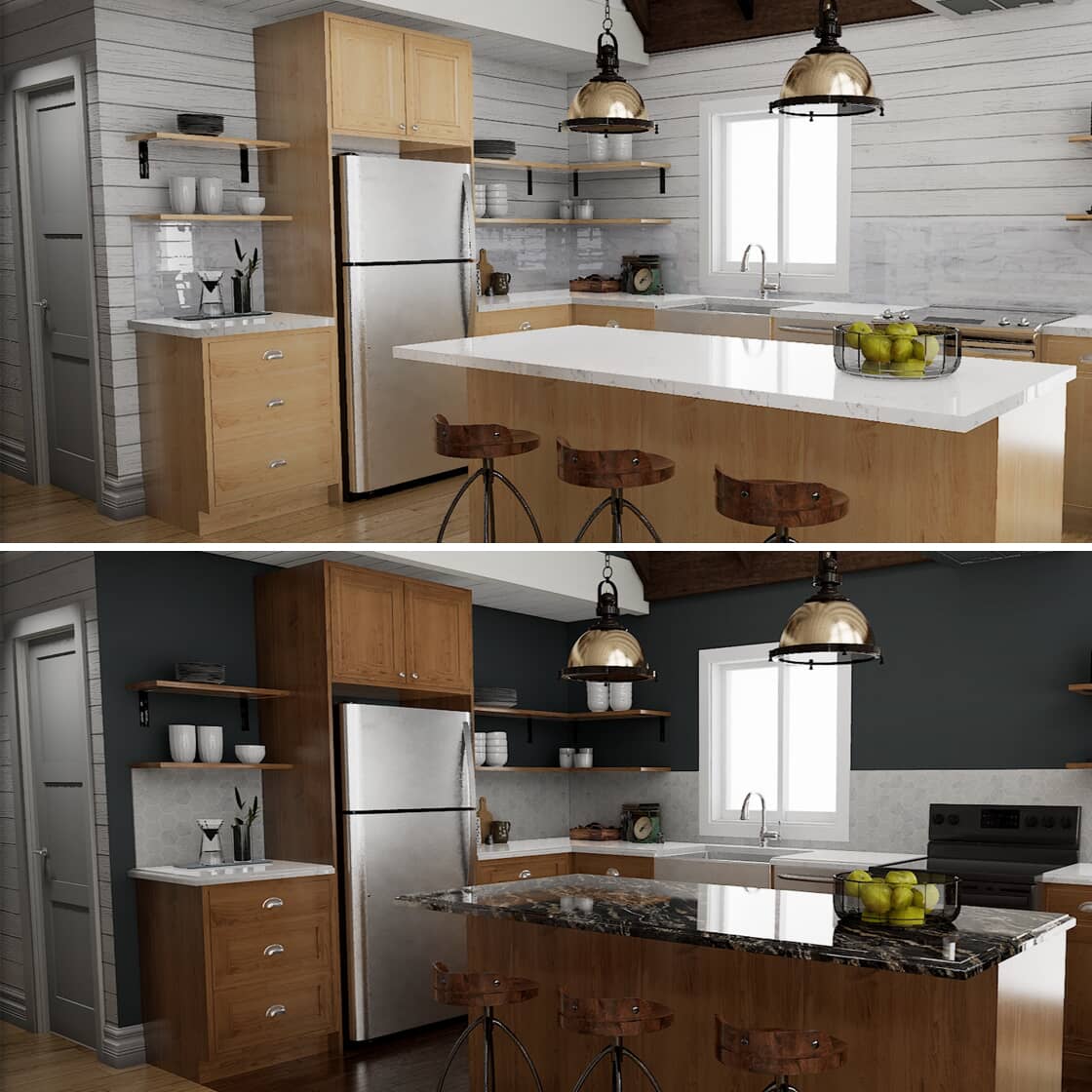 Before and After kitchen