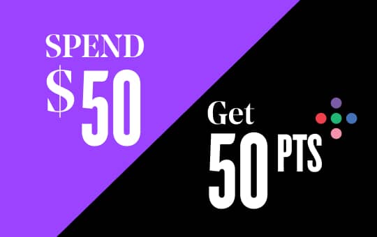 Earn 50 points for every $50 spent. Grow your points balance with every home improvement project.