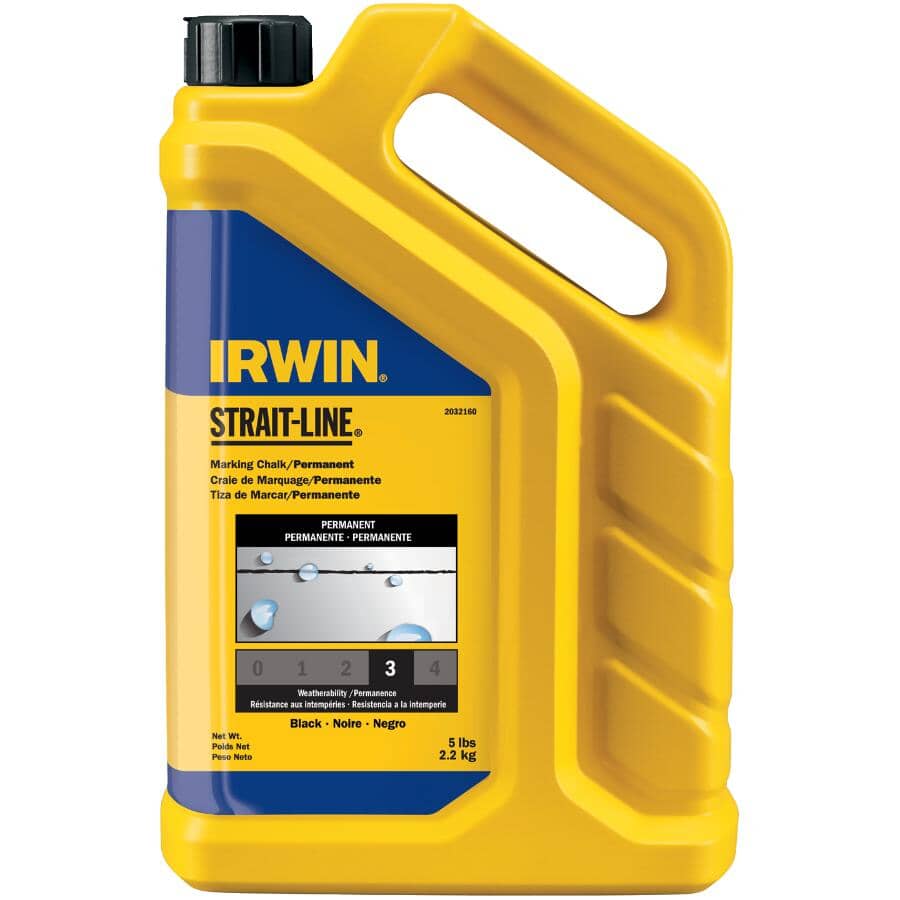 IRWIN STRAIT-LINE:Recharge de craie noire permanente, 5 lb