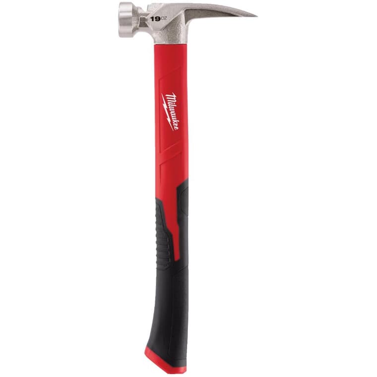 19 oz Straight Claw Framing Hammer - with Poly & Fiberglass Handle