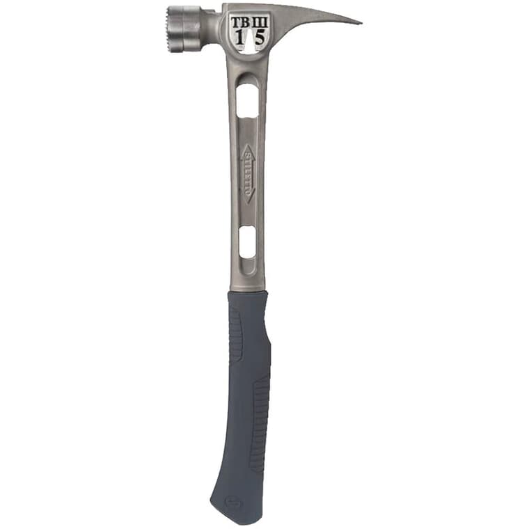 15 oz Tibone Titanium Milled Face Hammer – with 18" Curved Handle