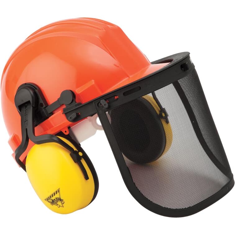 NRR23 Forestry Kit - with Hard Hat, Mesh Face Shield & Ear Muffs