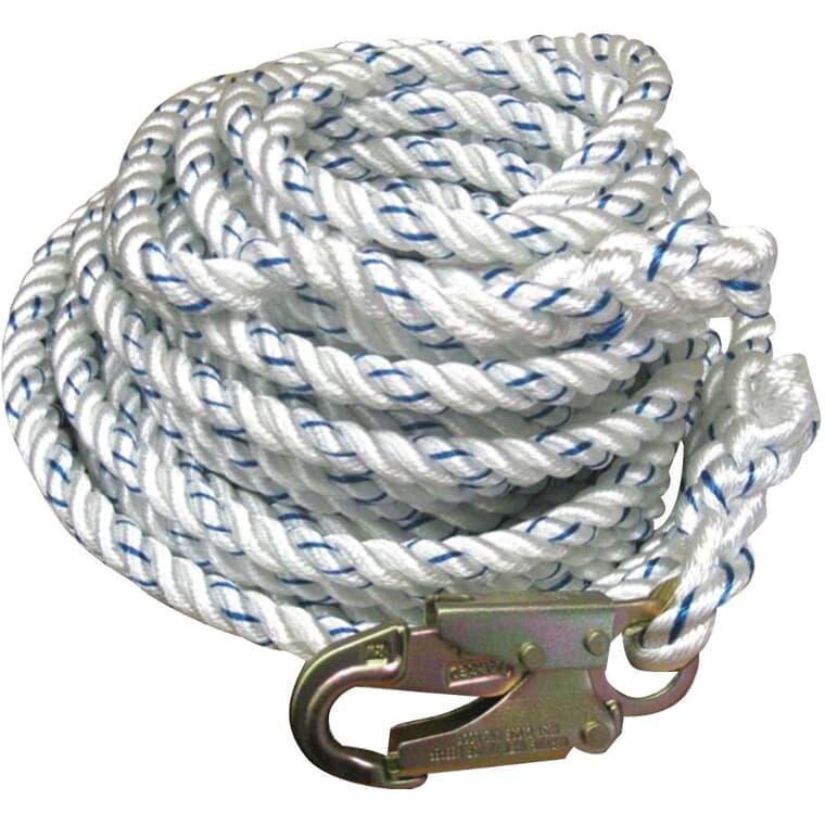 50' Life Line Rope - with Snap & Hook End