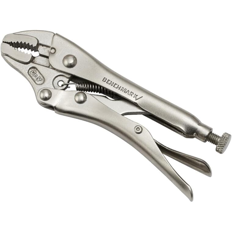5" Locking Curved Jaw Pliers, with Wire Cutter