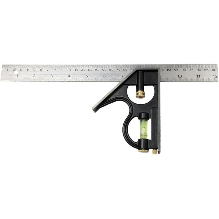 12" Combination Square, with Metal Handle