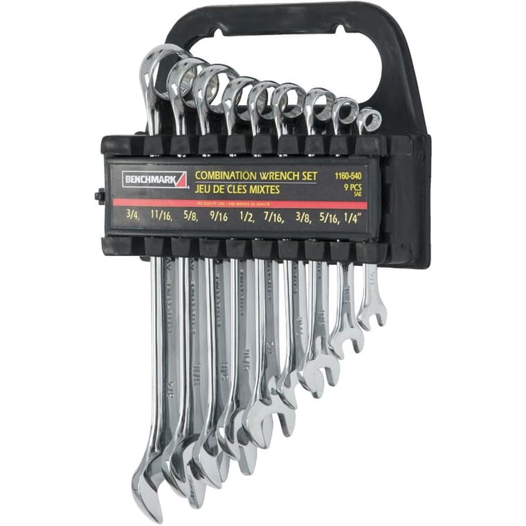 9 Piece 1/4" to 3/4" SAE Wrench Set