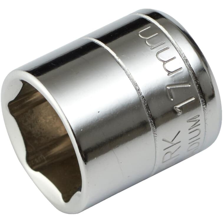 17mm 6 Point Socket, for 3/8" Drive