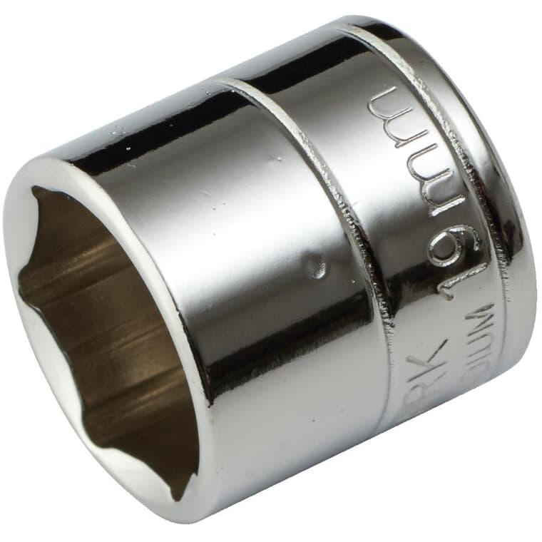 19mm 6 Point Socket, for 3/8" Drive