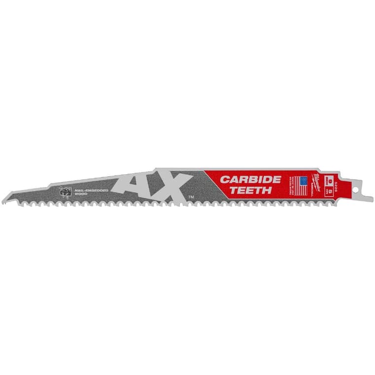 9" 5 TPI Sawzall The Ax Carbide Reciprocating Saw Blade