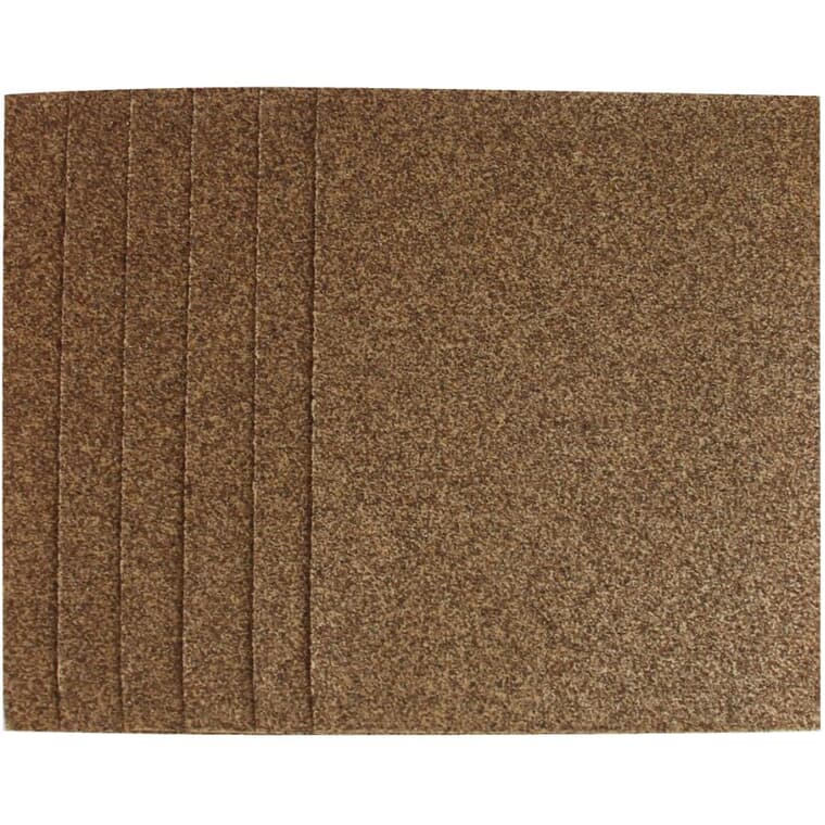6 Pack 60 Grit 1/4 Sheet Aluminum Oxide Sandpaper