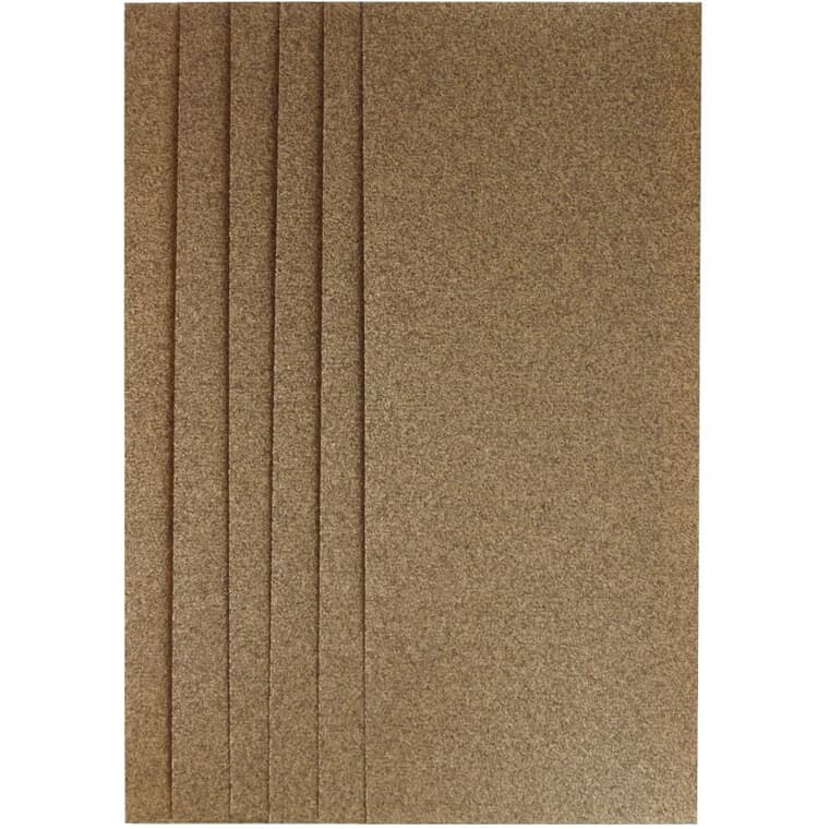 6 Pack 9" x 11" 1/3 Sheet 100 Grit Aluminum Oxide Sandpaper