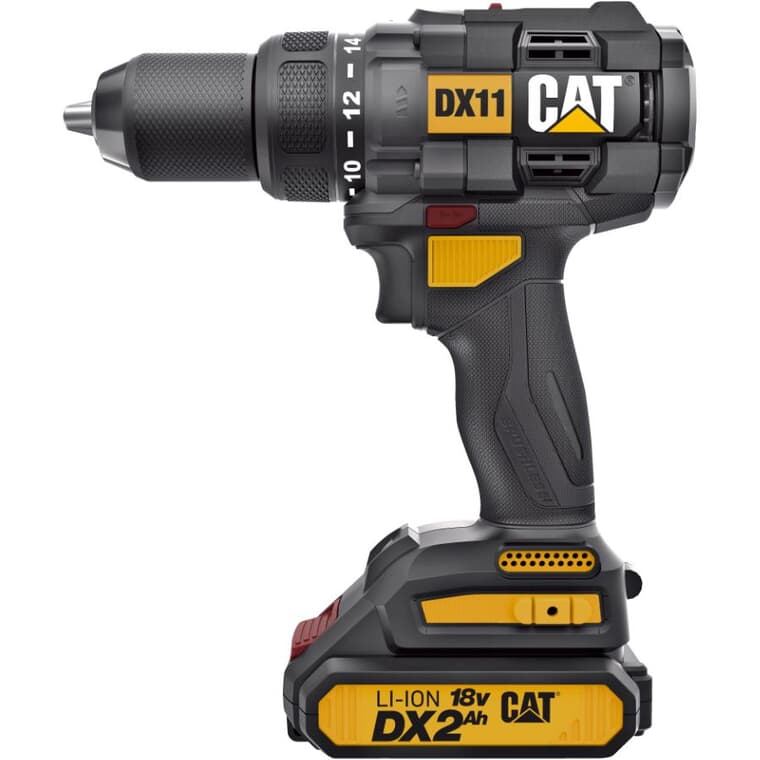 18V 1/2" Cordless Drill Kit - with 2 Batteries, Charger & Storage Case