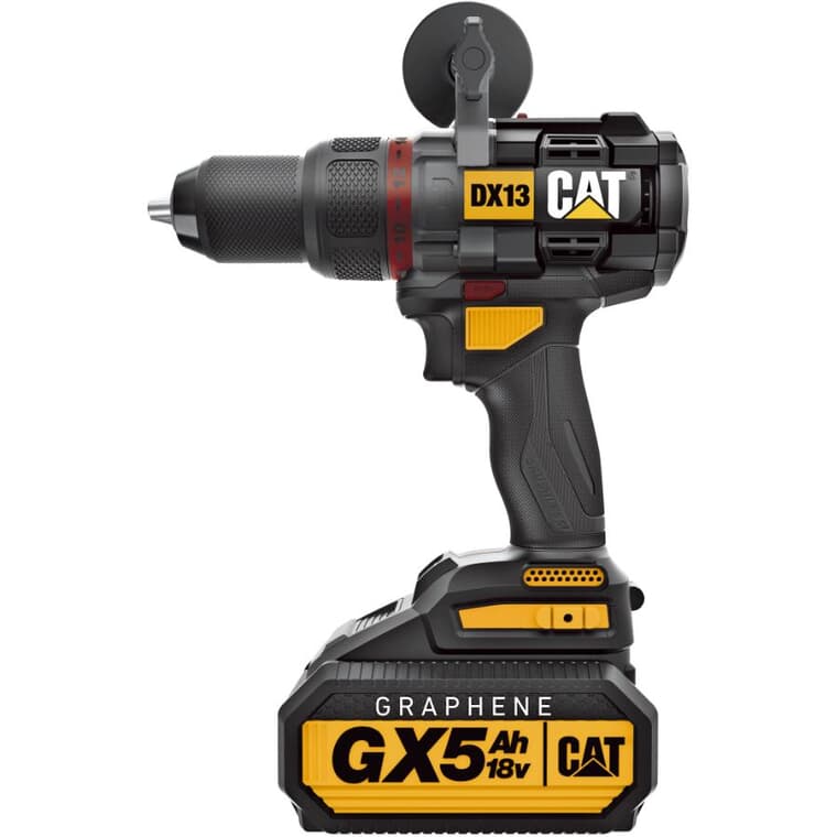Graphene 18V 1/2" Cordless Hammer Drill Driver Kit - with Battery, Charger & Storage Case