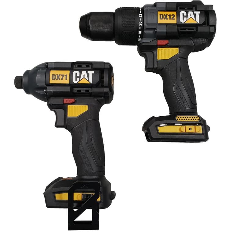 18V Lithium-ion Cordless Hammer Drill & Impact Driver Combo Kit - with 2 Batteries, Charger & Storage Case