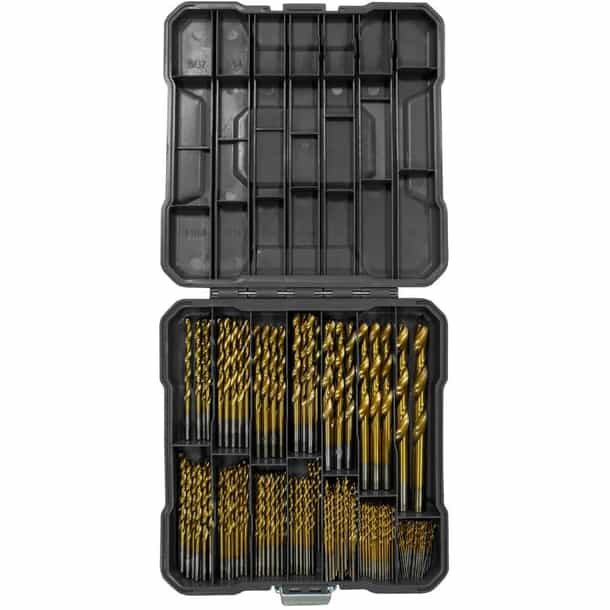 Tool Shop 230-Piece Titanium Drill Bit Set – Black Case, Gold & Silver Bits