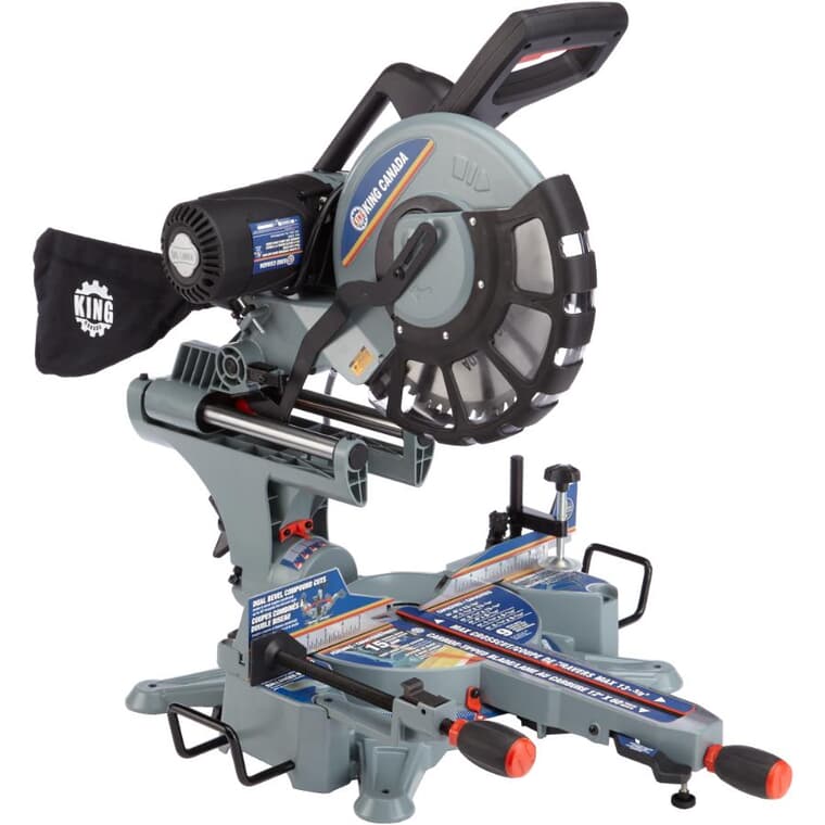 12" 15 Amp Sliding Dual Compound Mitre Saw, with Twin Laser