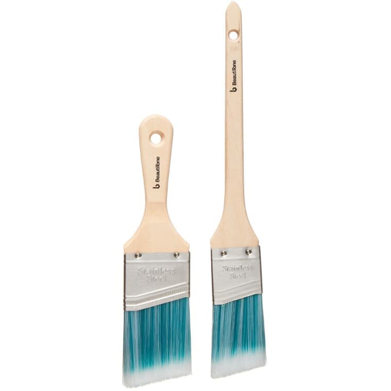 Polyester / Nylon Blend Angular Paint Brushes - Assorted, 2 Pack