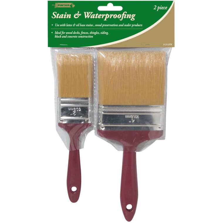 Stain & Waterproofing Polyester Brush Set - 2 Pieces