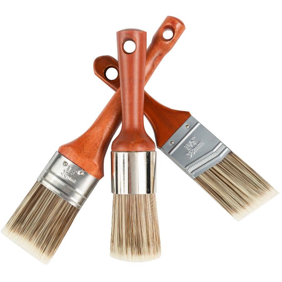 3 x 1.5 Inch Paint Brushes 1.5"37mm No Bristle Loss Synthetic Paint Brush Set 
