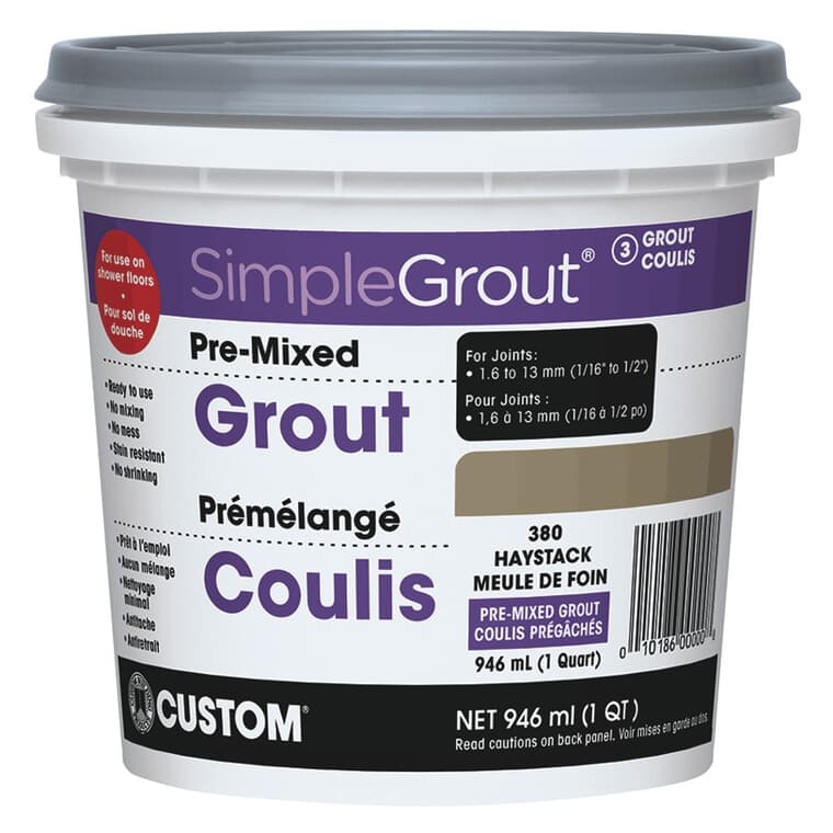 Premixed Sanded Grout - #380 Haystack, 946 ml