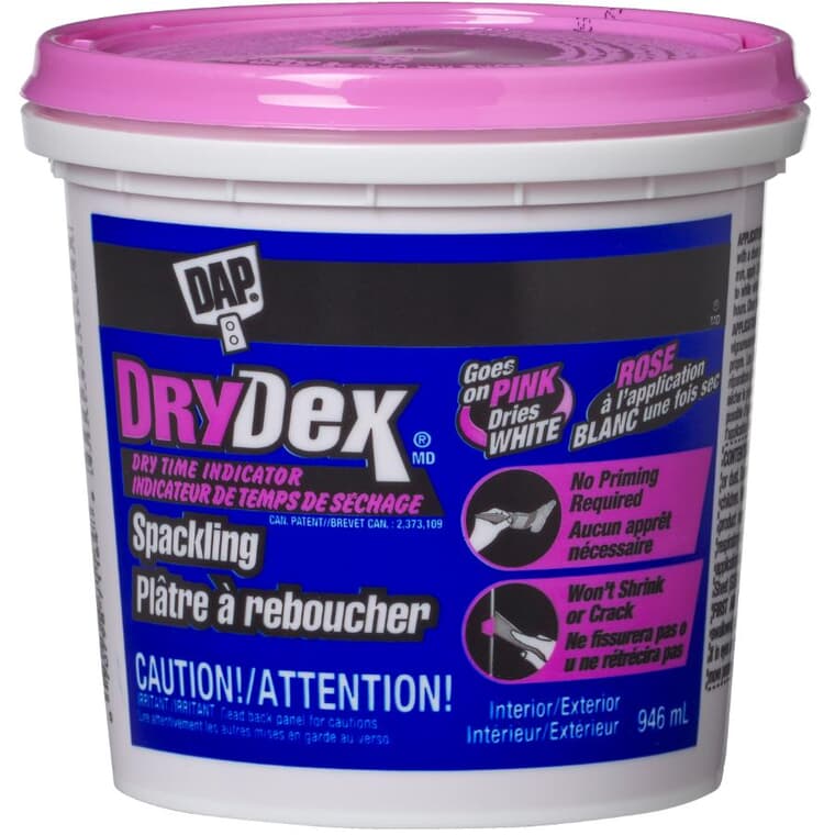 Plâtre à reboucher DryDex avec indicateur de temps de séchage, 946 ml