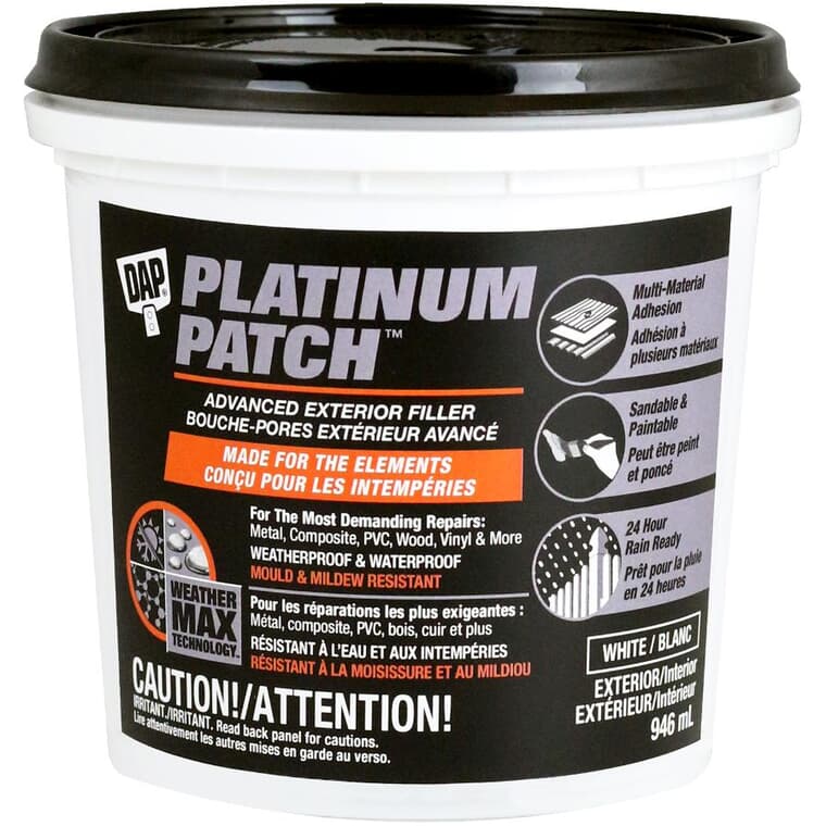 Platinum Patch Advanced Exterior Filler - White, 946 ml