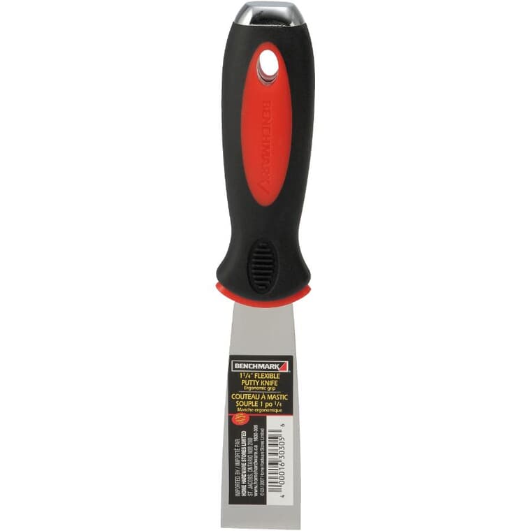 Flexible Putty Knife - with Ergonomic Grip Handle, 1-1/4"