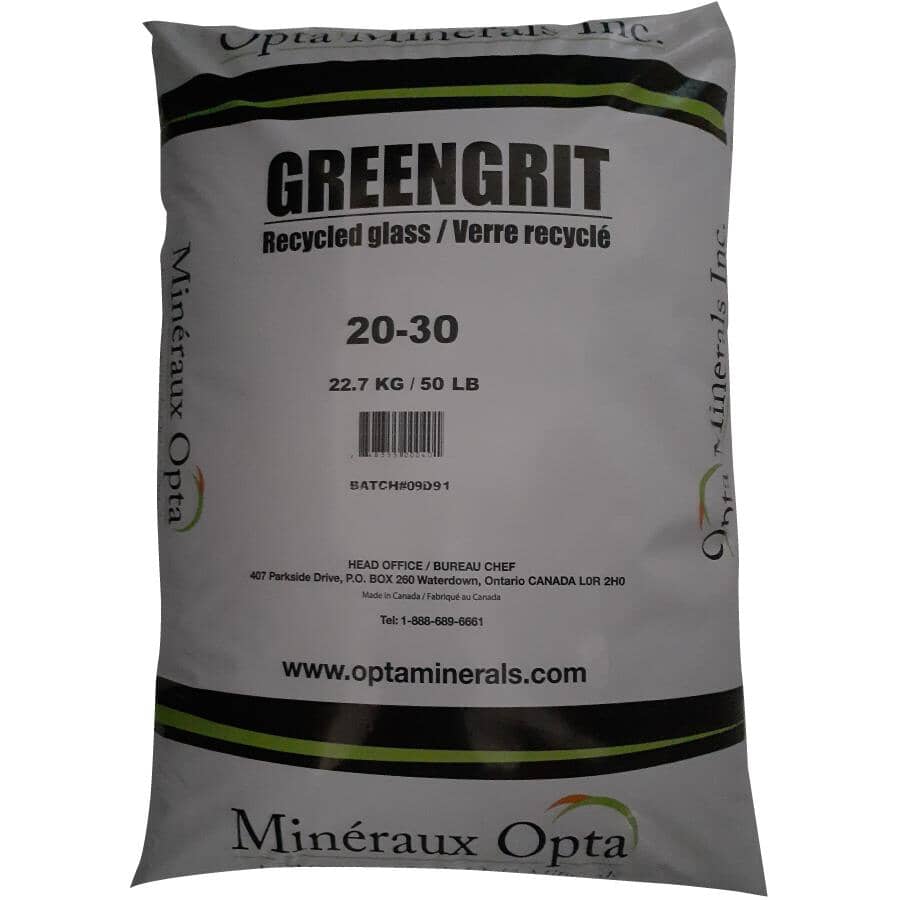 OPTA MINERALS:Greengrit Recycled Glass Sand - #20 - 30, 50 lb