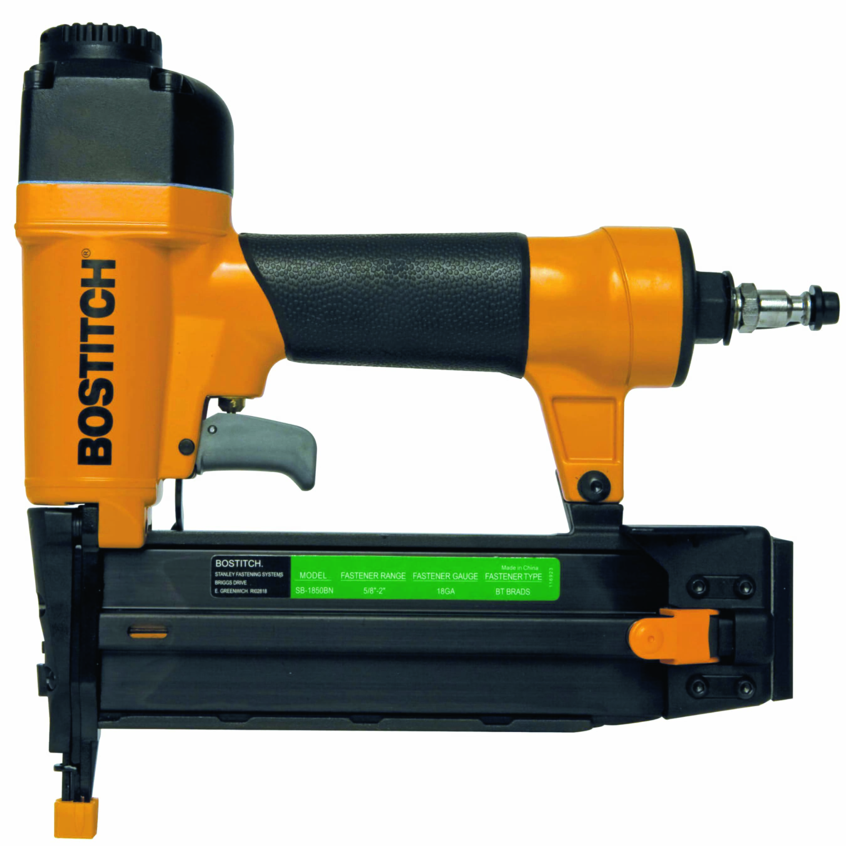 BOSTITCH 6 Gal Bostitch Corded Air Compressor with 18 Gauge Brad Nailer ...