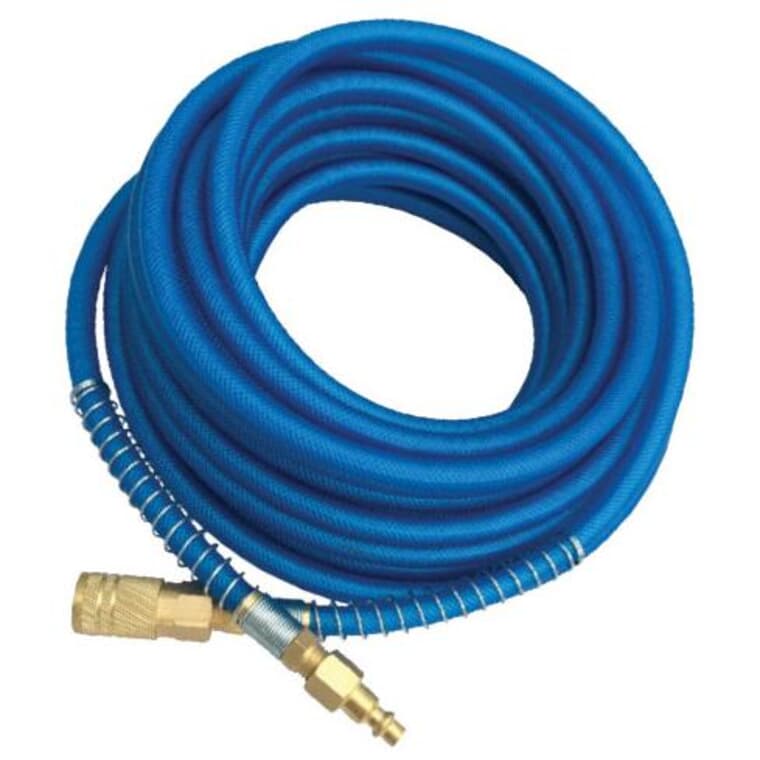 1/4" x 50' x 1/4" National Pipe Thread Polyurethane Blue Air Hose, with Coupler