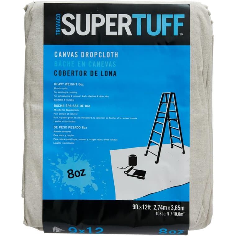 Supertuff Canvas Drop Cloth - 9' x 12'