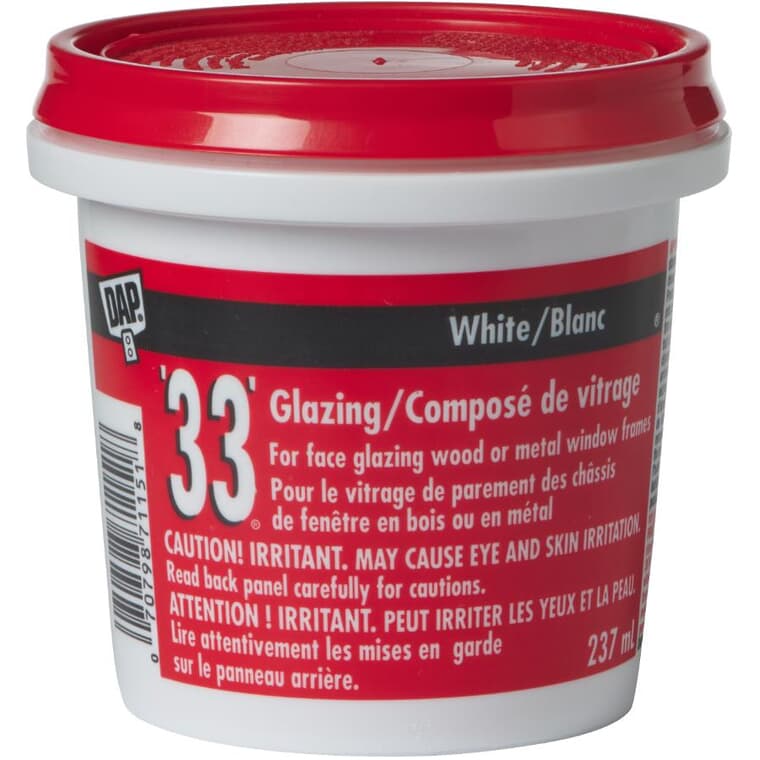 33 Window Glazing Compound - White, 237 ml