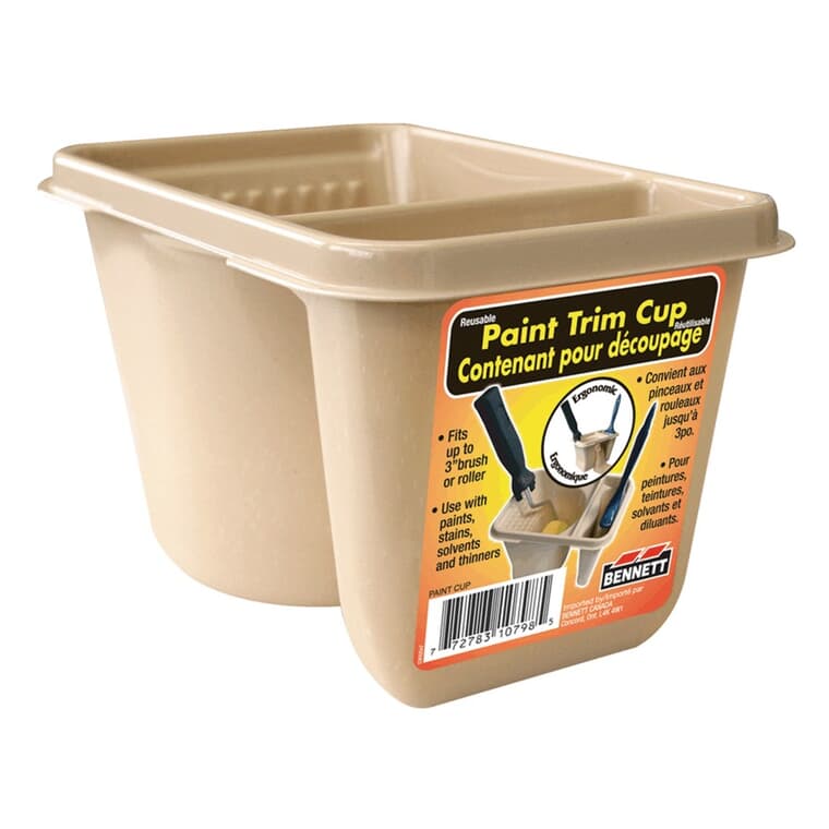 Plastic Paint Trim Cup - with Brush Holder