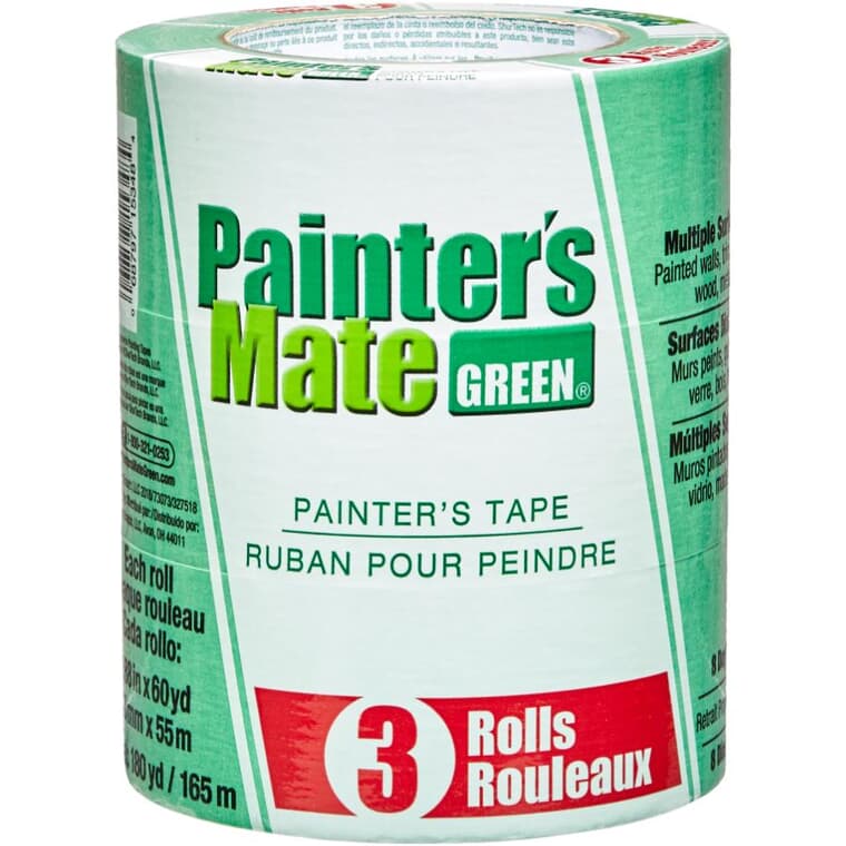 Green Painter's Masking Tape - 48 mm x 55 m, 3 Pack