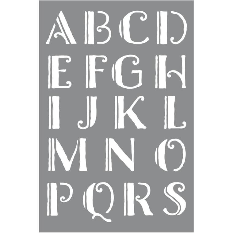 Shadow Font Letters Stencil - 9" x 6"