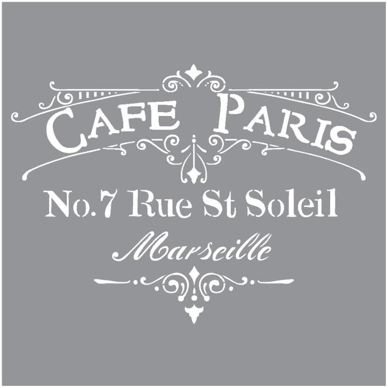 Cafe Paris Decor Stencil - 12" x 12"