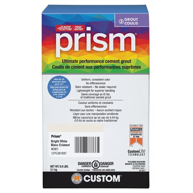 Prism Ultimate Performance Cement Grout - #381 Bright White, 6.8 lb