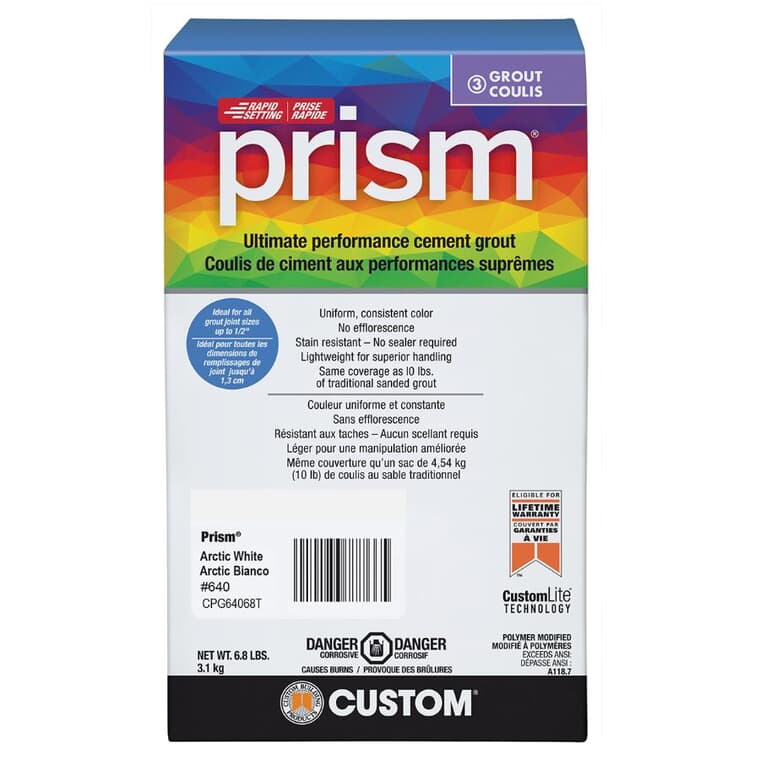 Prism Ultimate Performance Cement Grout - #640 Arctic White, 6.8 lb