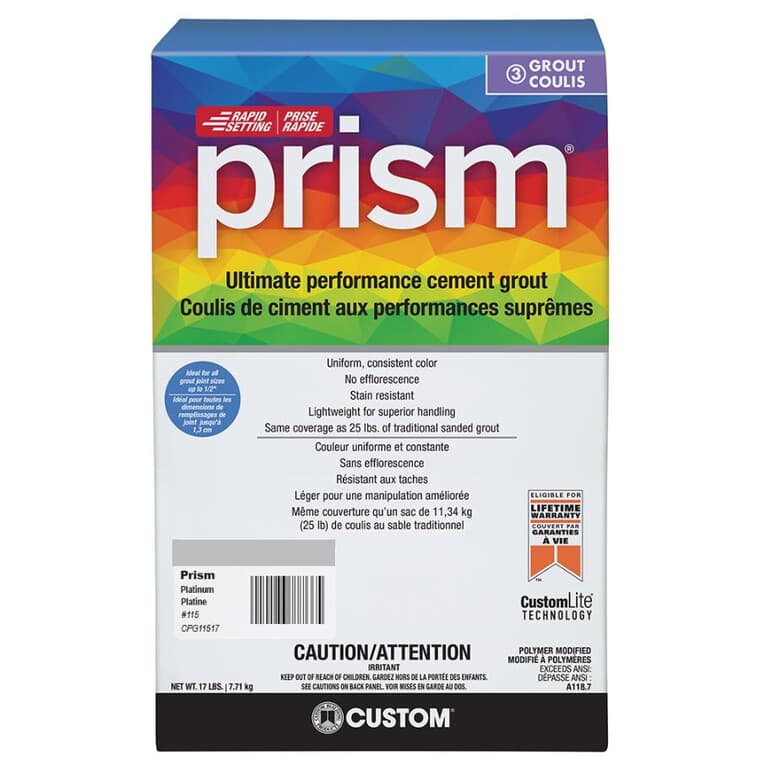 Prism Ultimate Performance Cement Grout - #115 Platinum, 17 lb