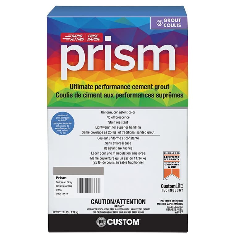 Prism Ultimate Performance Cement Grout - #165 Delorean Grey, 17 lb