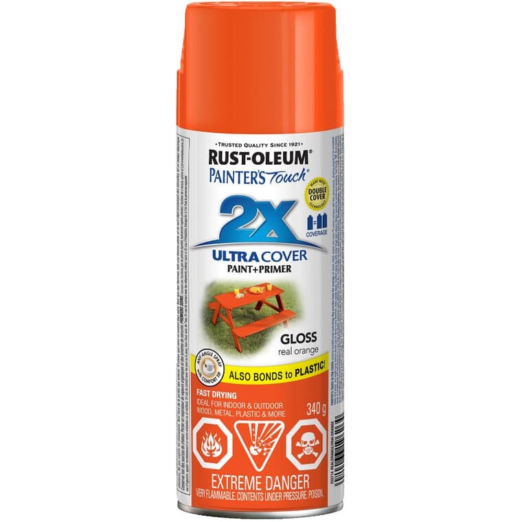 Painter's Touch 2X Ultra Cover Spray Paint - Gloss Orange, 340 g