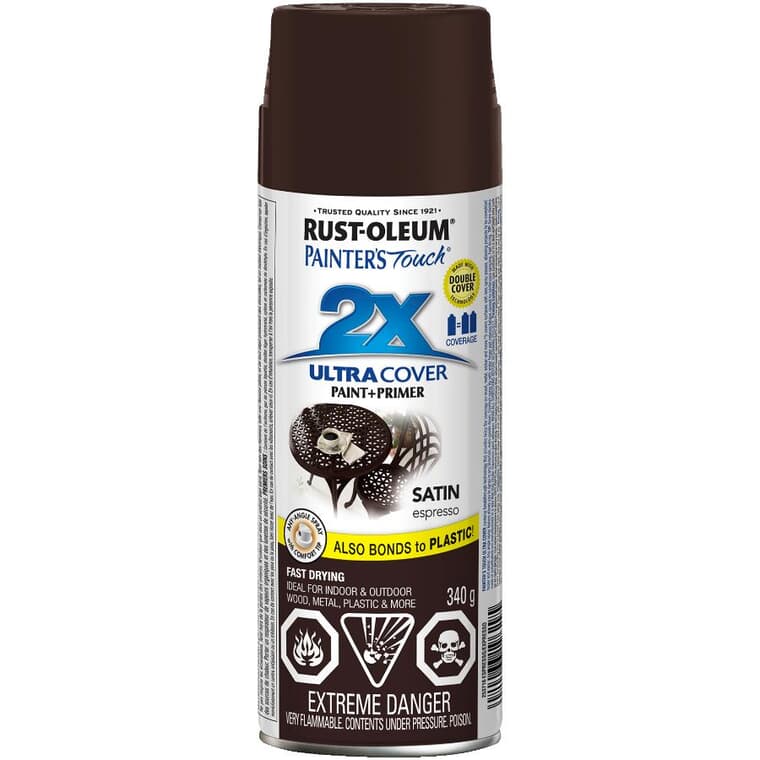 Painter's Touch 2X Ultra Cover Spray Paint - Satin Espresso, 340 g