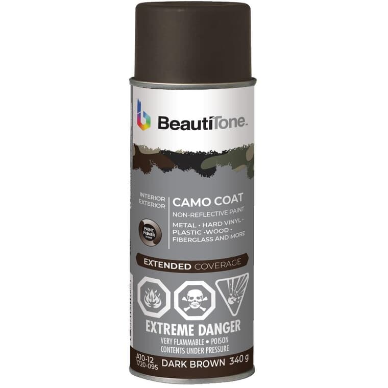 Camo Coat Non-Reflective Spray Paint - Dark Brown Camouflage, 340 g