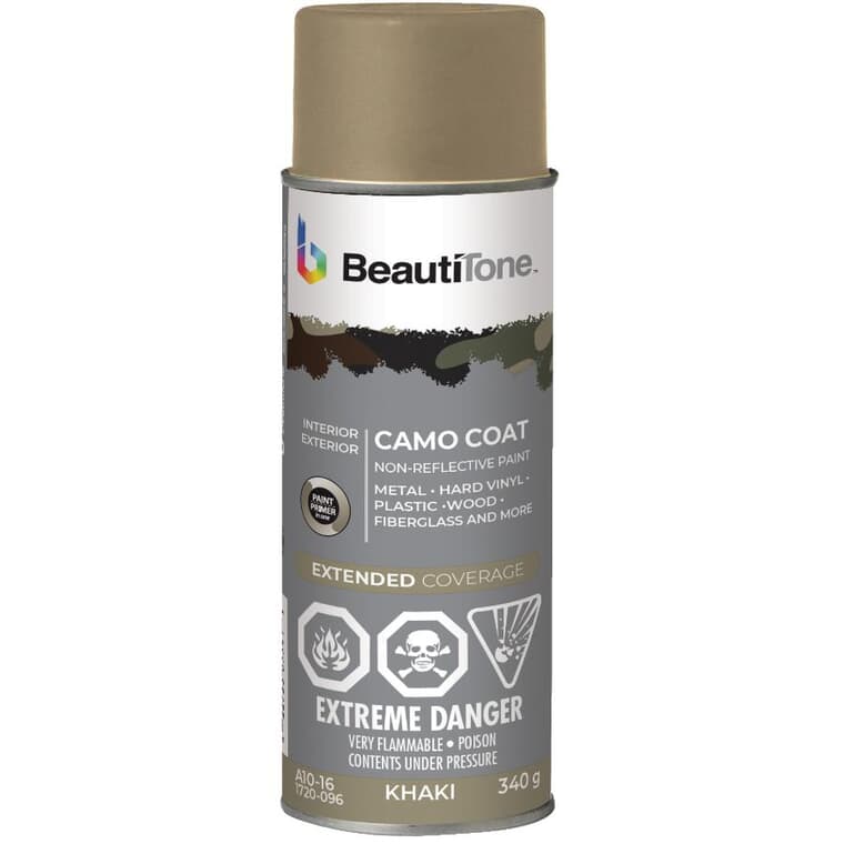 Camo Coat Non-Reflective Spray Paint - Khaki Beige Camouflage, 340 g