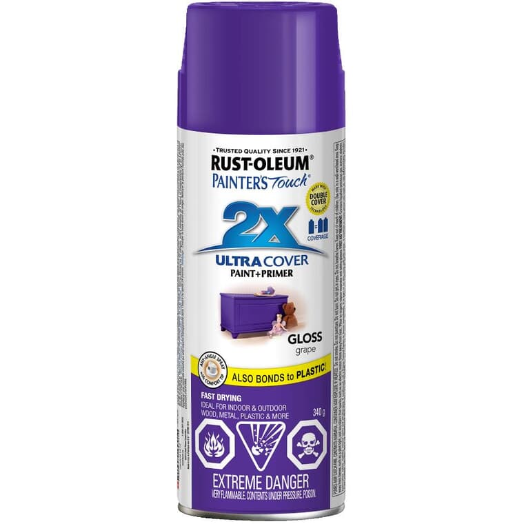 Painter's Touch 2X Ultra Cover Spray Paint - Gloss Grape, 340 g